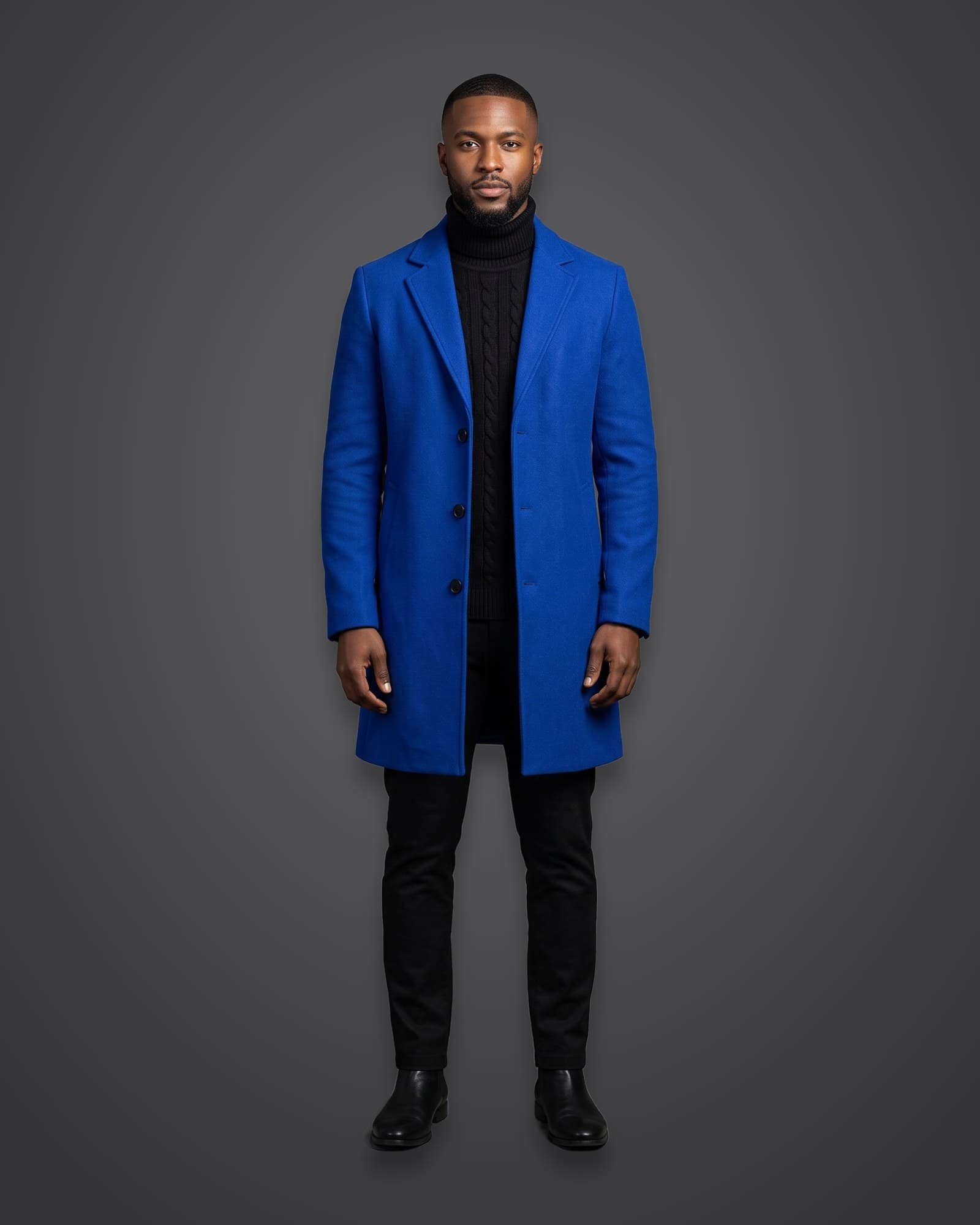 Single-Breasted Coat, Blue