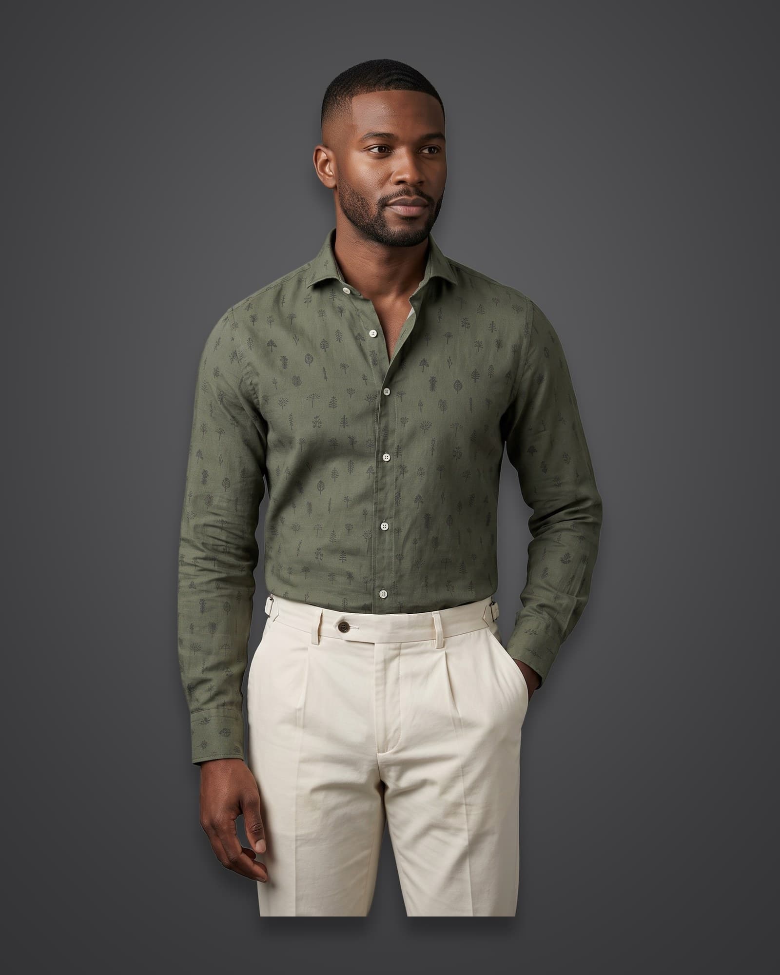 Motif Shirt, Olive