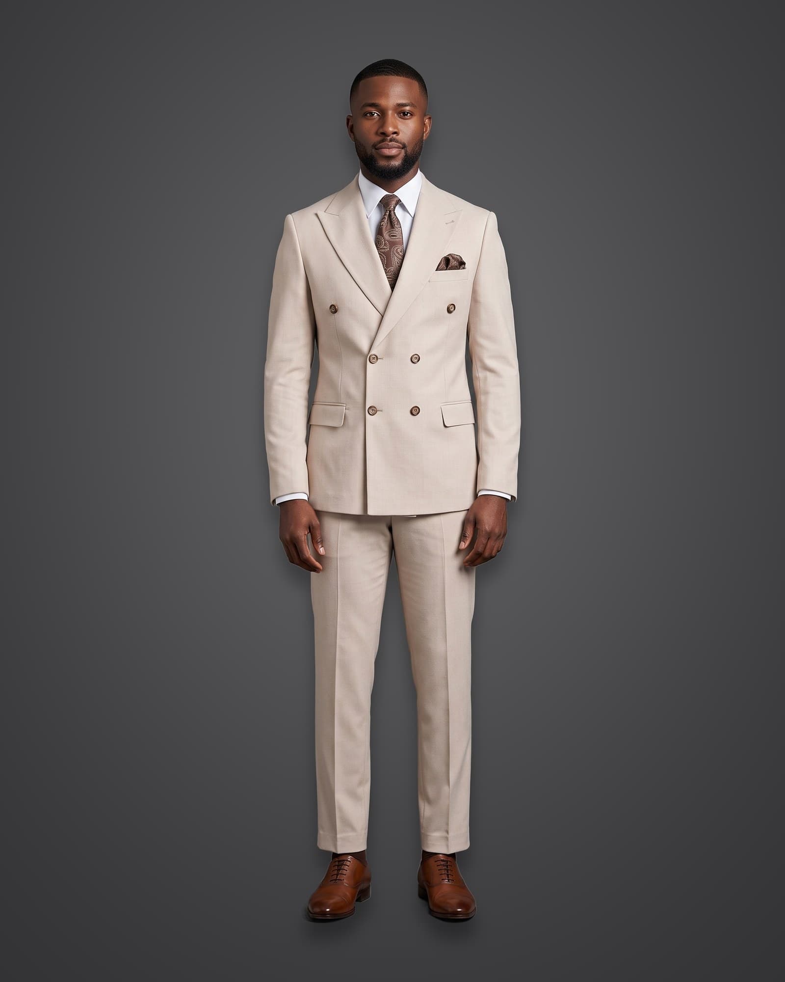 Double-Breasted Suit, Beige