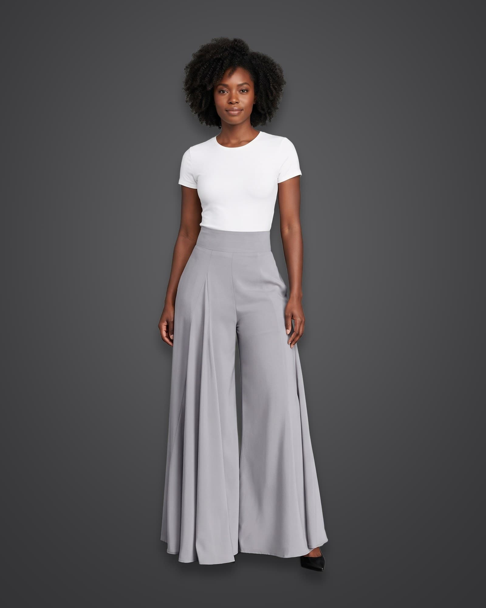 Palazzo Pants, Gray