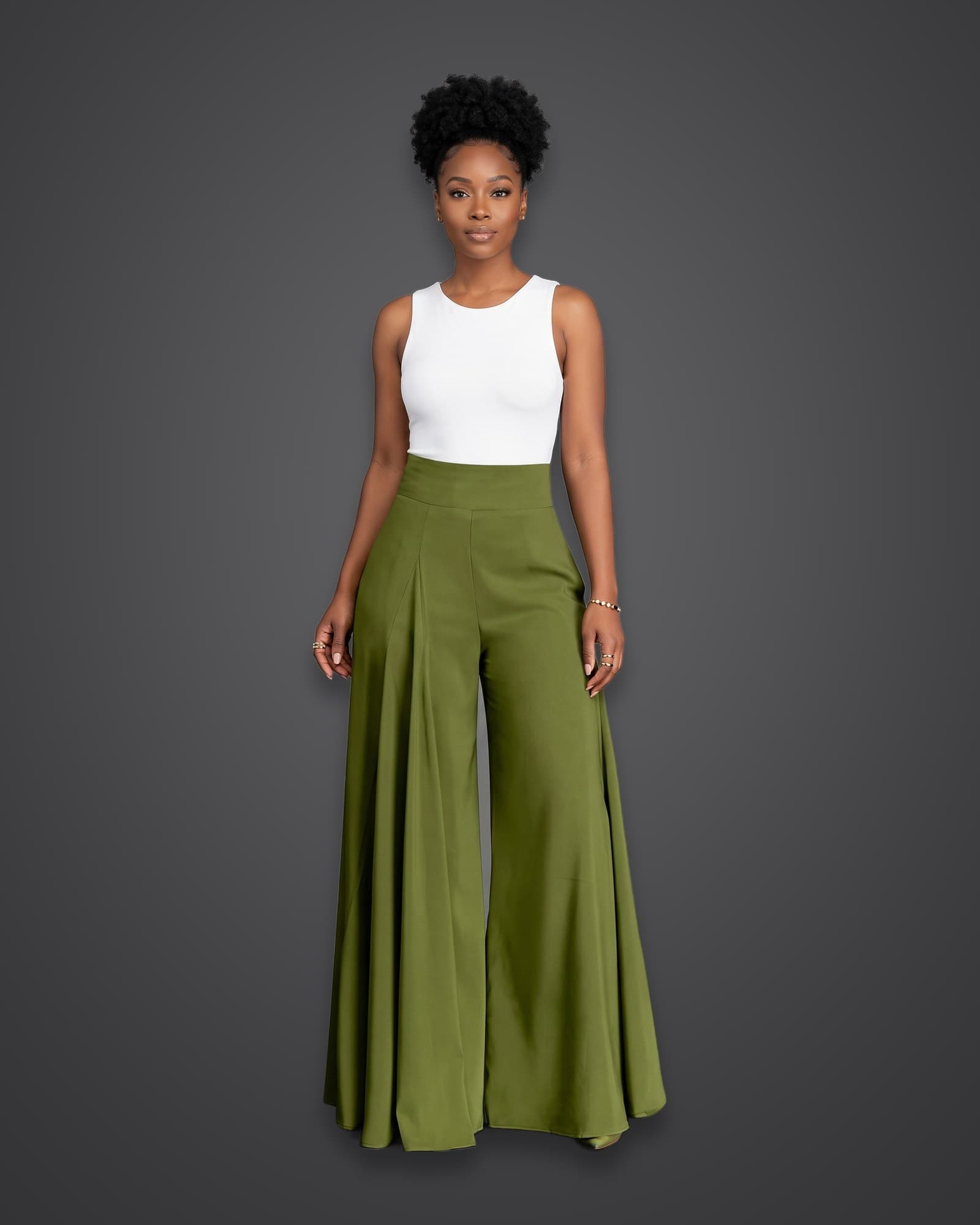 Palazzo Pants, Olive