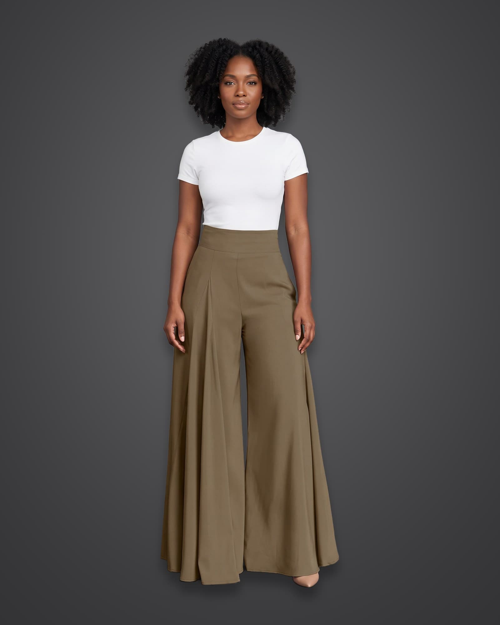 Palazzo Pants, Khaki