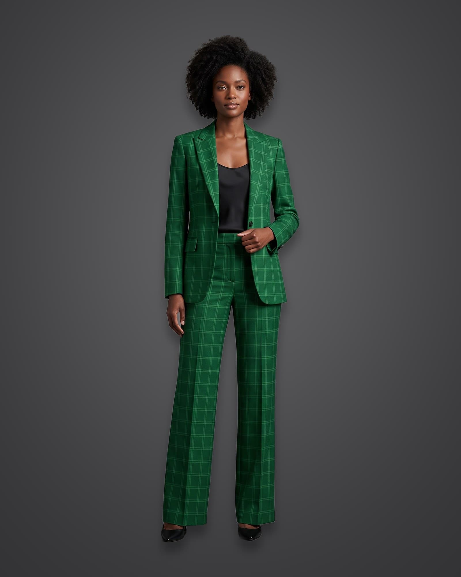 Windowpane Suit, Green