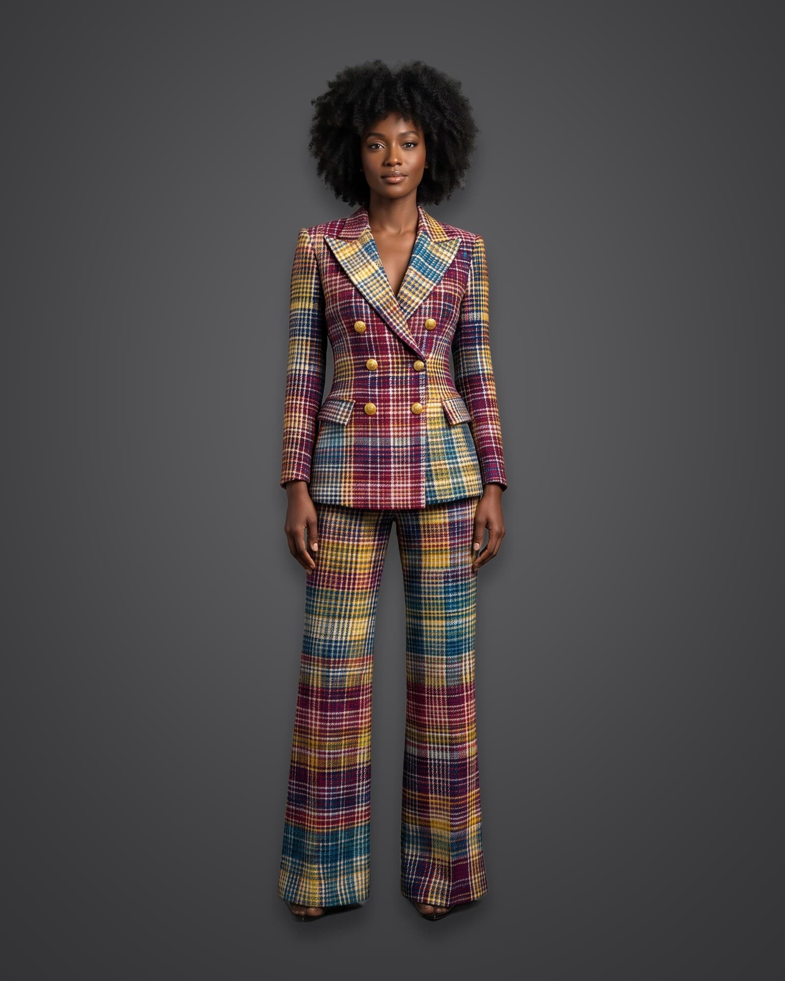 Double-Breasted Suit, Multi Plaid