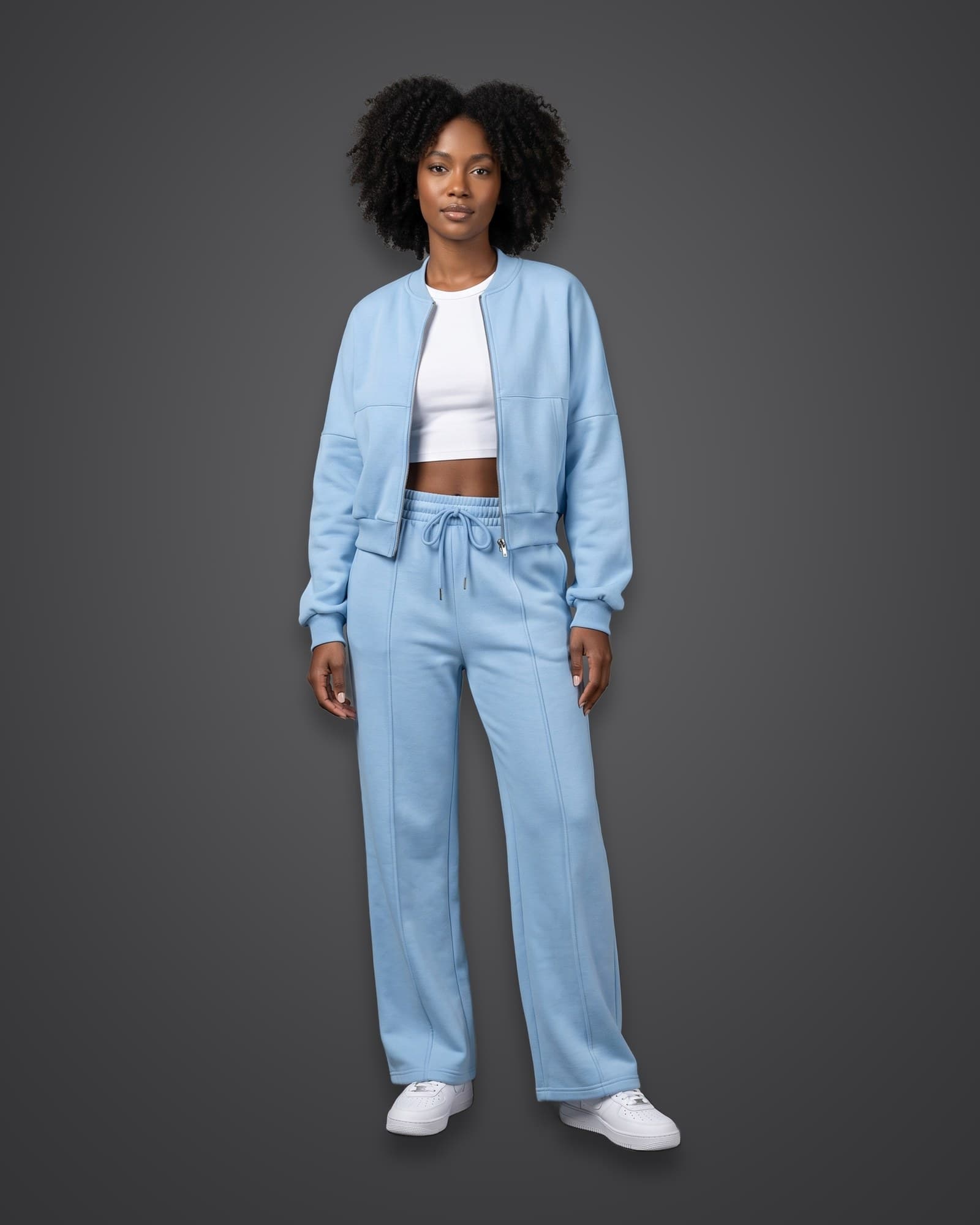 Zip Jacket Set, Blue