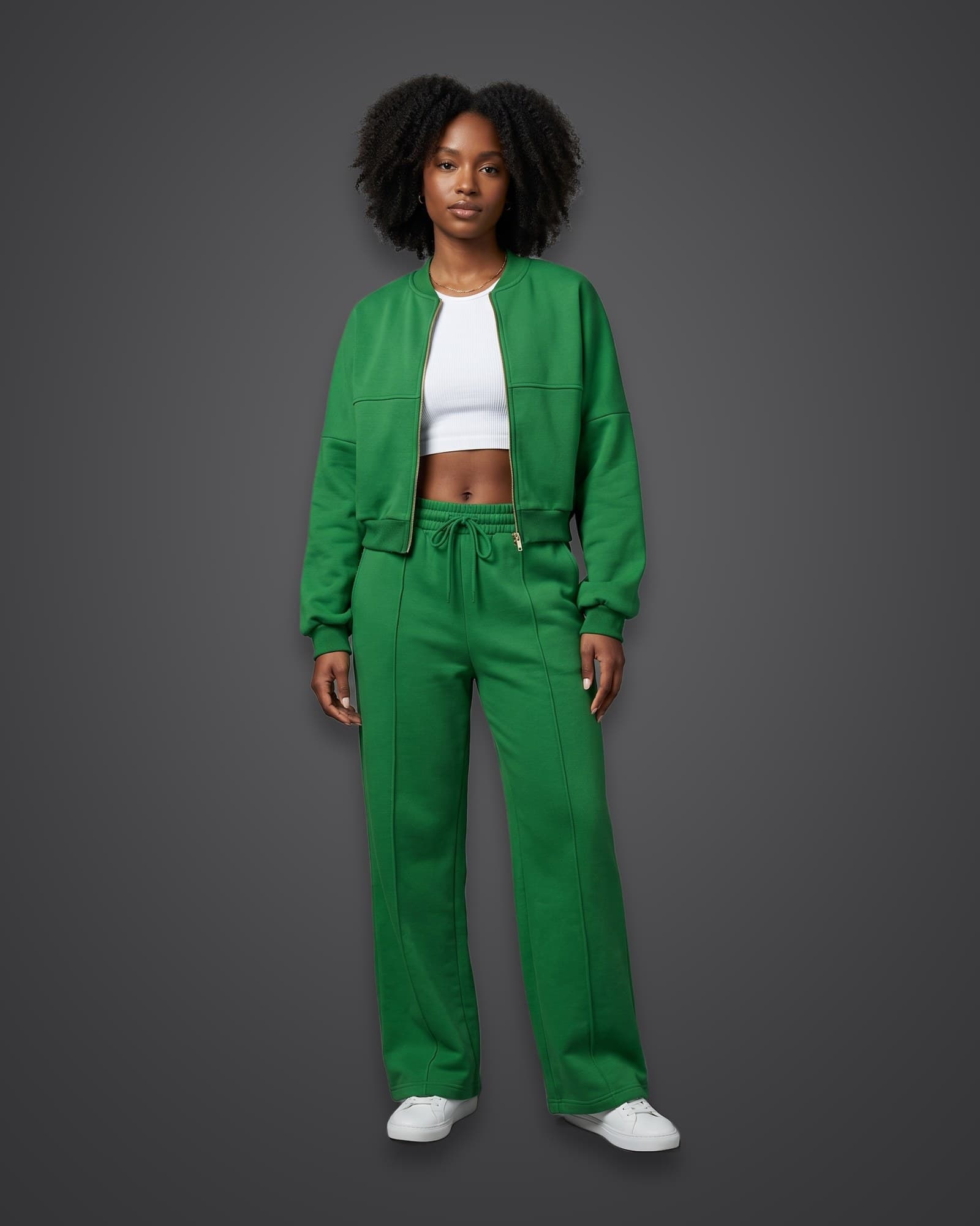 Zip Jacket Set, Green