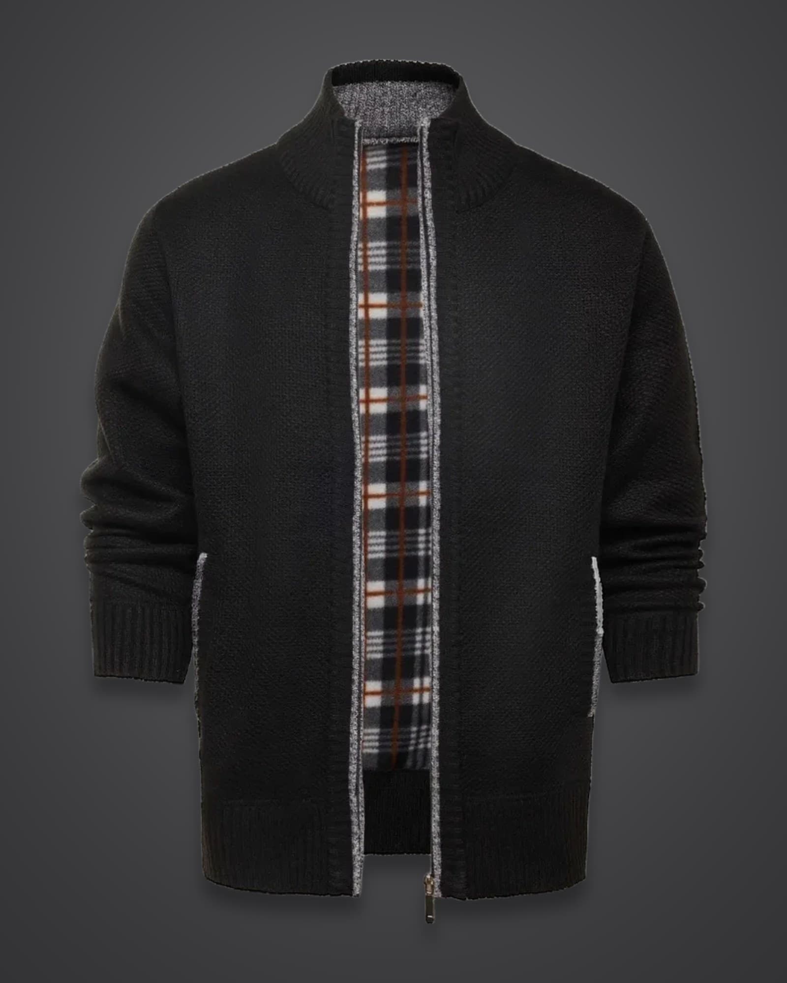 Zip Knit Jacket, Black