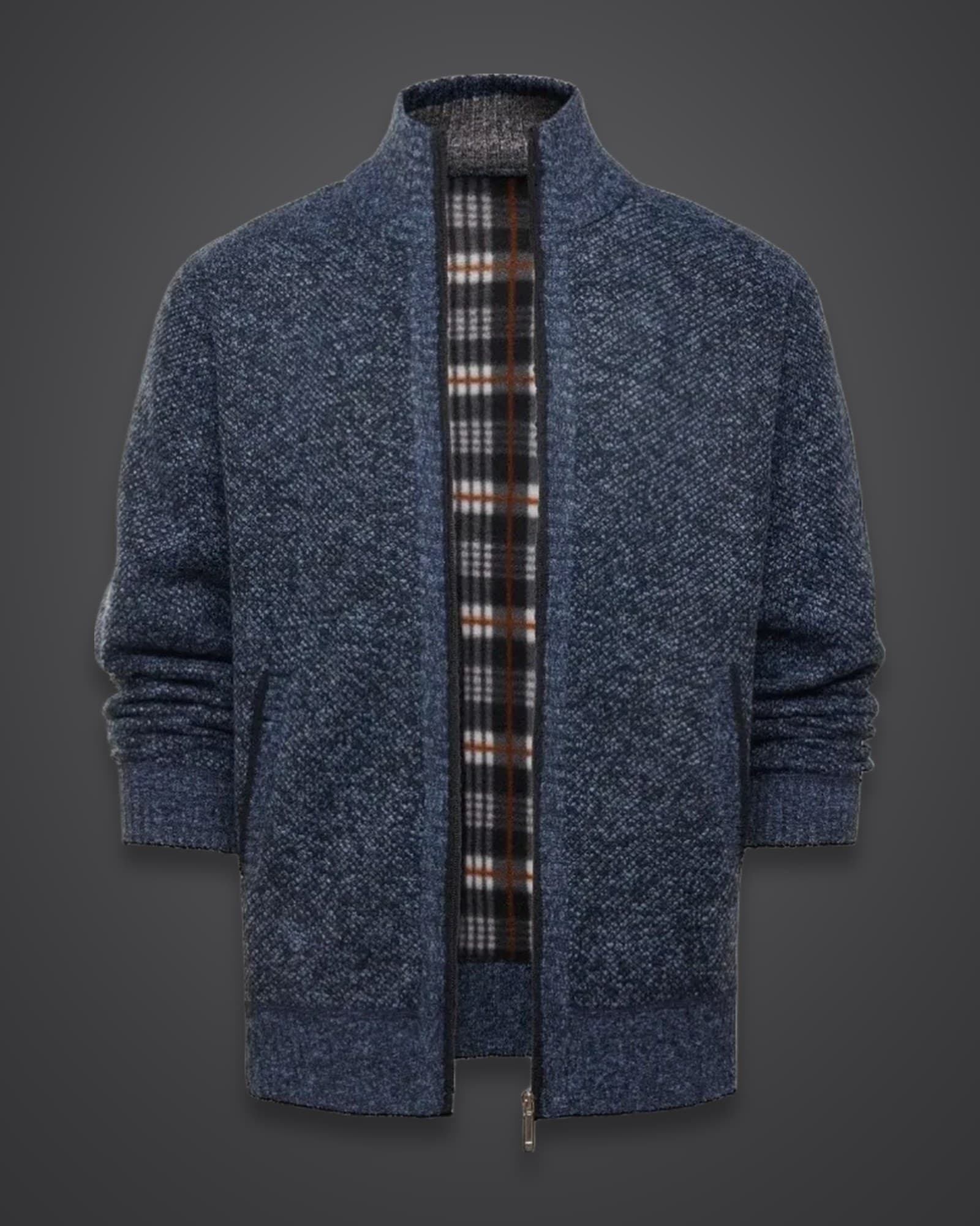 Zip Knit Jacket, Blue